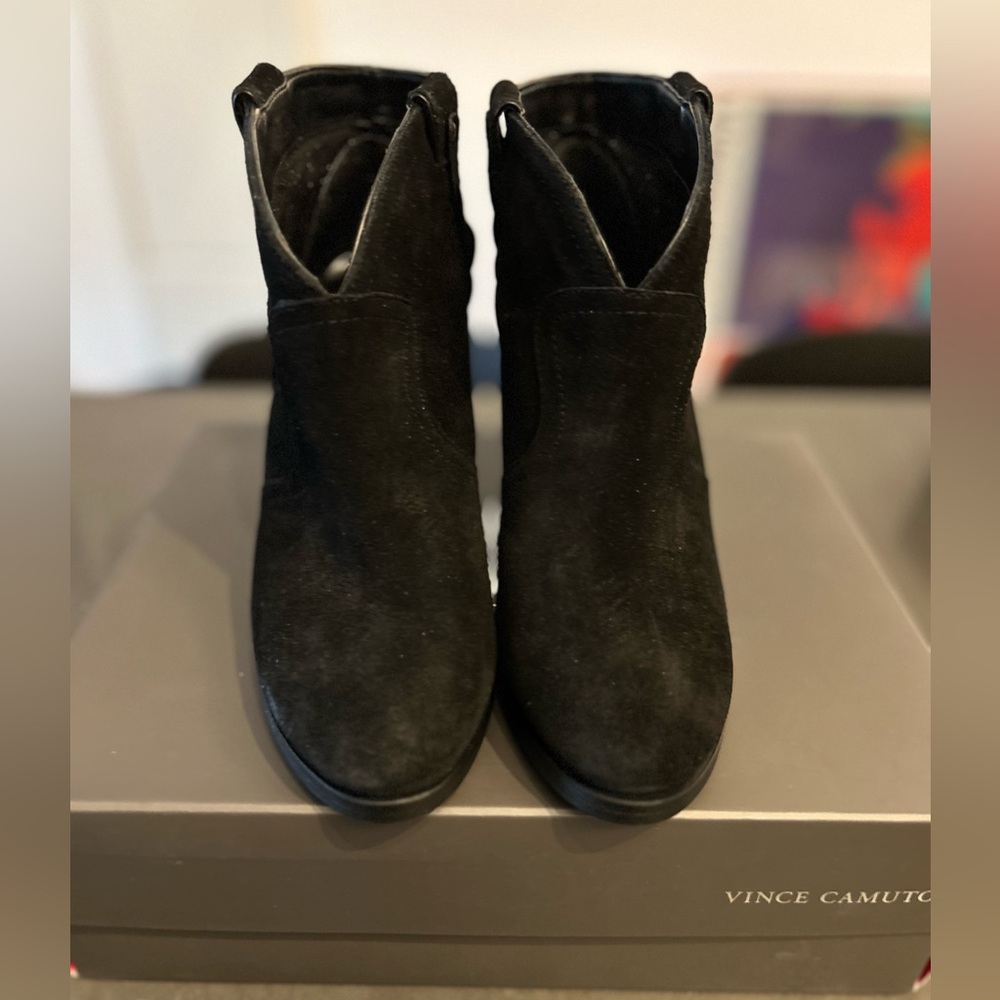 Vince Camuto Western Suede Ankle Booties